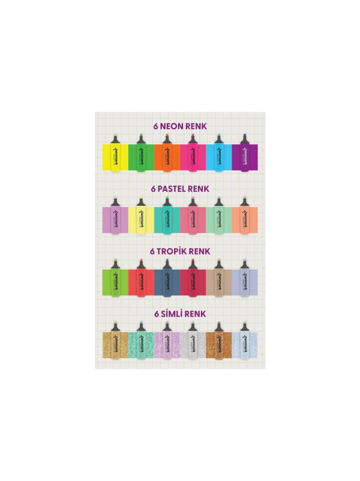 Penmark Fosforlu Kalem 24 Lü Süper Kutu