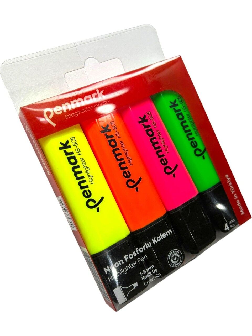 Penmark Fosforlu Kalem 4 Lü Asetat Karışık Renk Neon