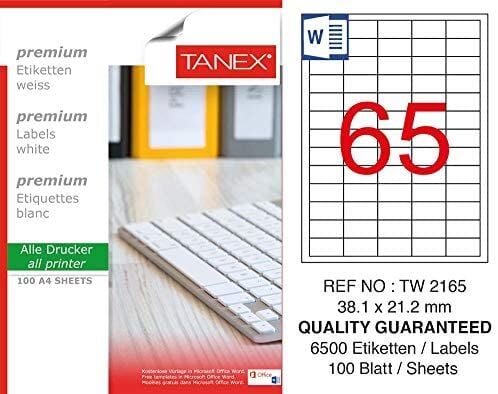 Tanex Tw-2165 38,1x21,2 Mm Laser Etiket 100 Adet