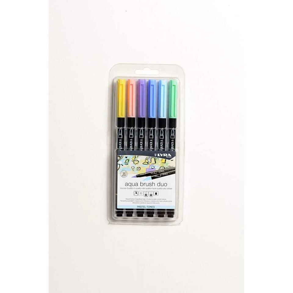 Lyra Aqua Brush Duo Askılı Paket 6 Lı Pastel