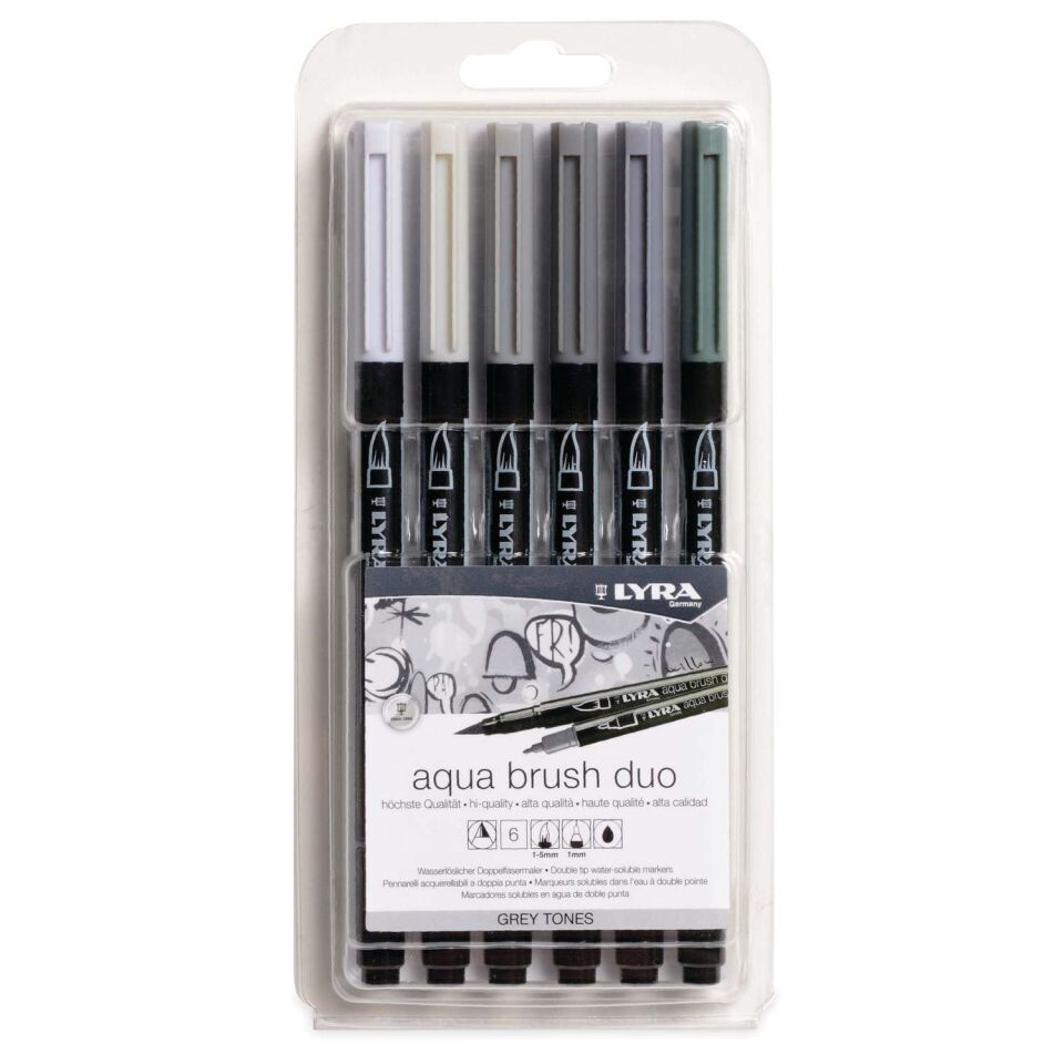Lyra Aqua Brush Duo Askılı Paket 6 Lı Grey