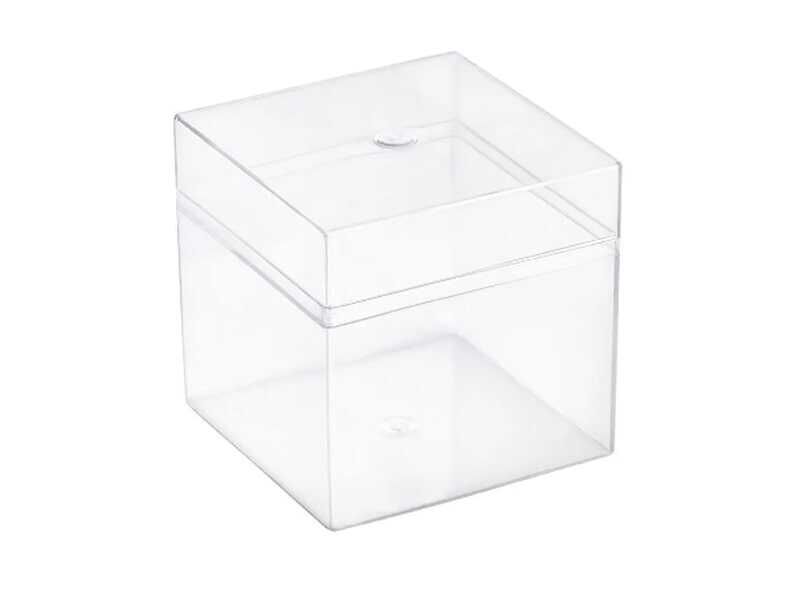 Kmy Kare Kapaklı Pleksi Mika Kutu 4x4x4 CM