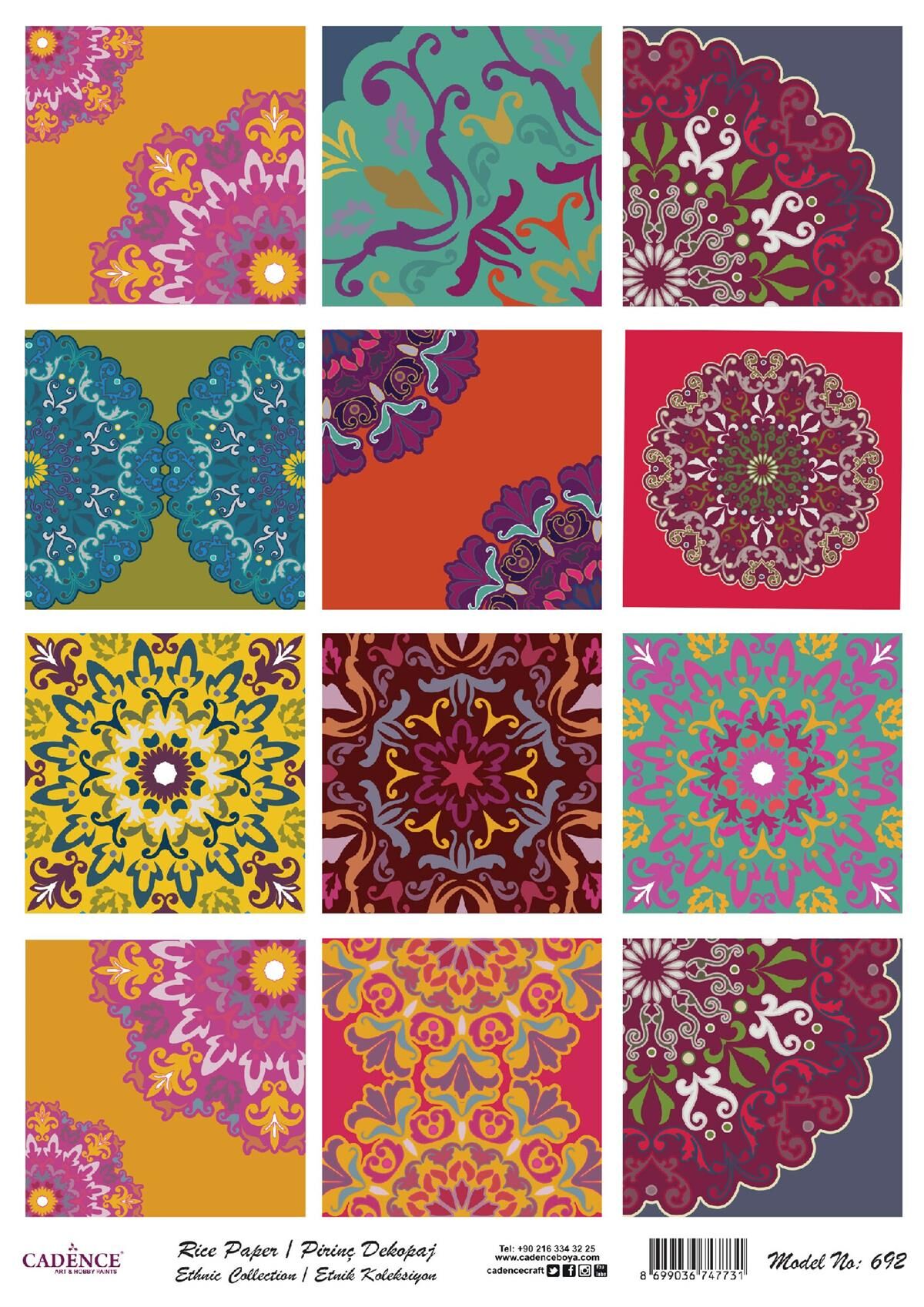 Cadence Pirinç Kağıt Etnik Seri Model 692 30x42