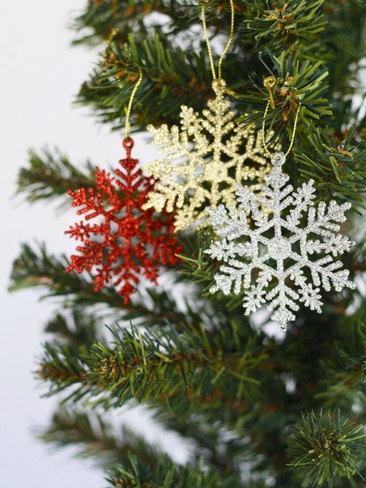 Astaş Simli Kar Tanesi 7,5 Cm Altın Gümüş Kırmızı