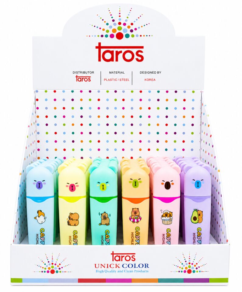 Taros Unick Color Capibara Pastel Fosforlu Kalem