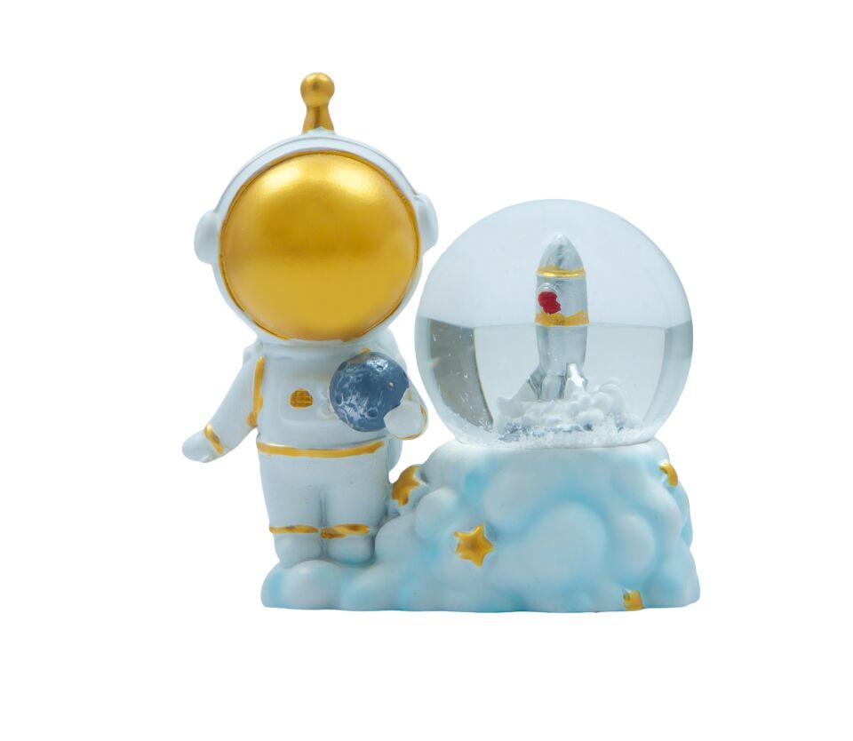 Taros Ara Boy Astronot Biblo Işıklı Kar Küresi