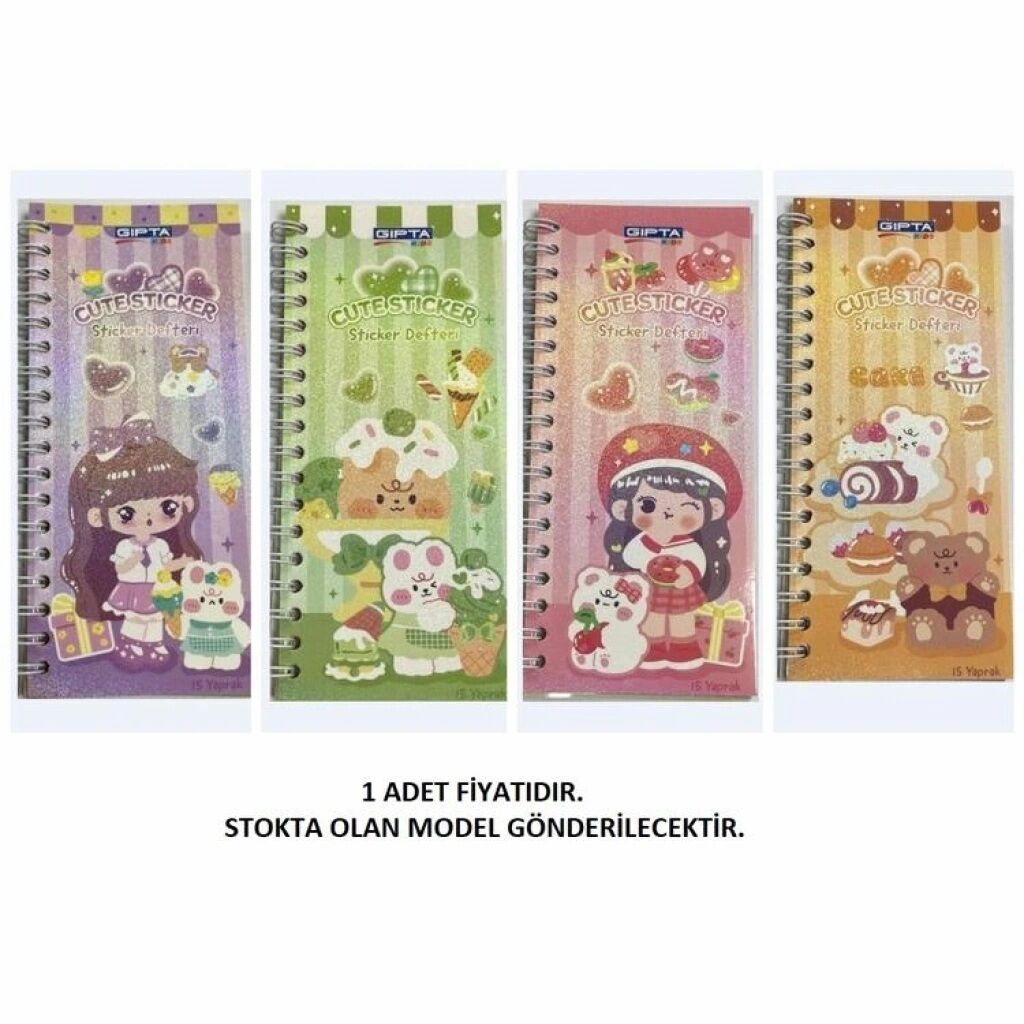 Gıpta Sticker Cute Sticker Defteri 7,3 Cm x 2 Cm 15 Yaprak