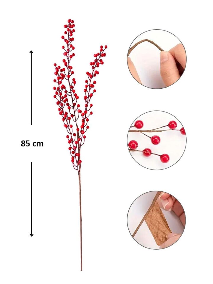 Astaş Dekoratif Berry Dal 85 Cm