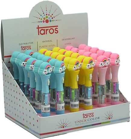 Taros Unick Color Rainbow Işıklı Kısa Çoklu Tükenmez Kalem