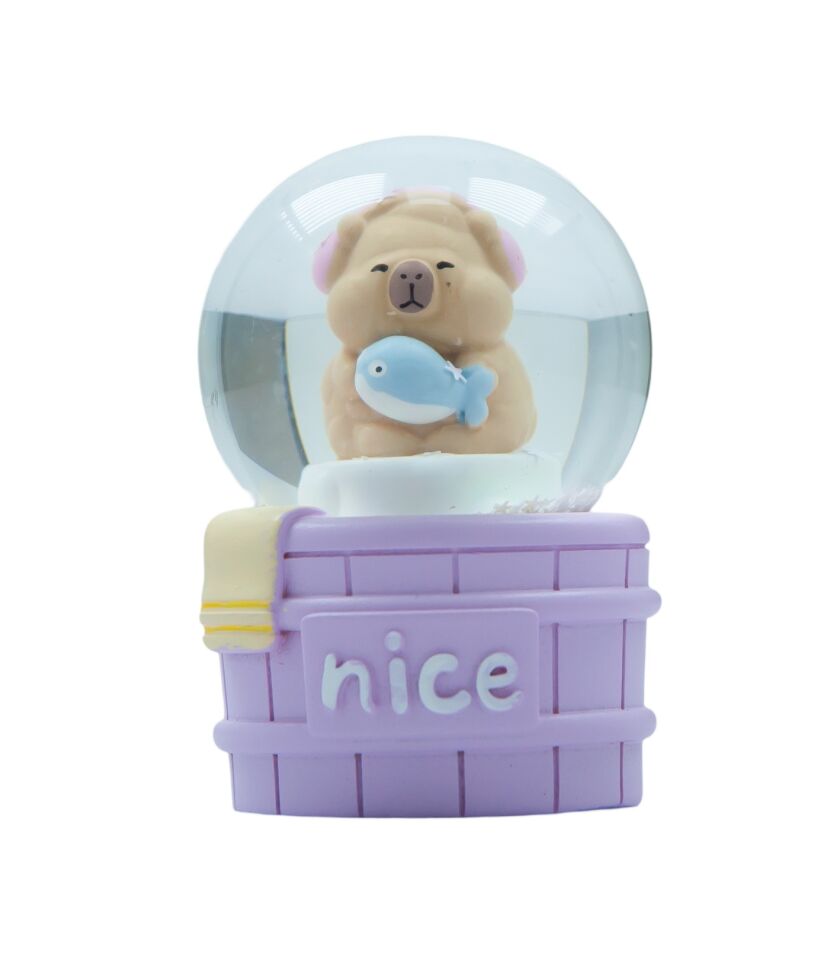 Taros Küçük Boy Nice Capybara Işıklı Kar Küresi