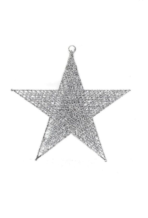 Astaş Tel Simli Yıldız 30 Cm Gümüş
