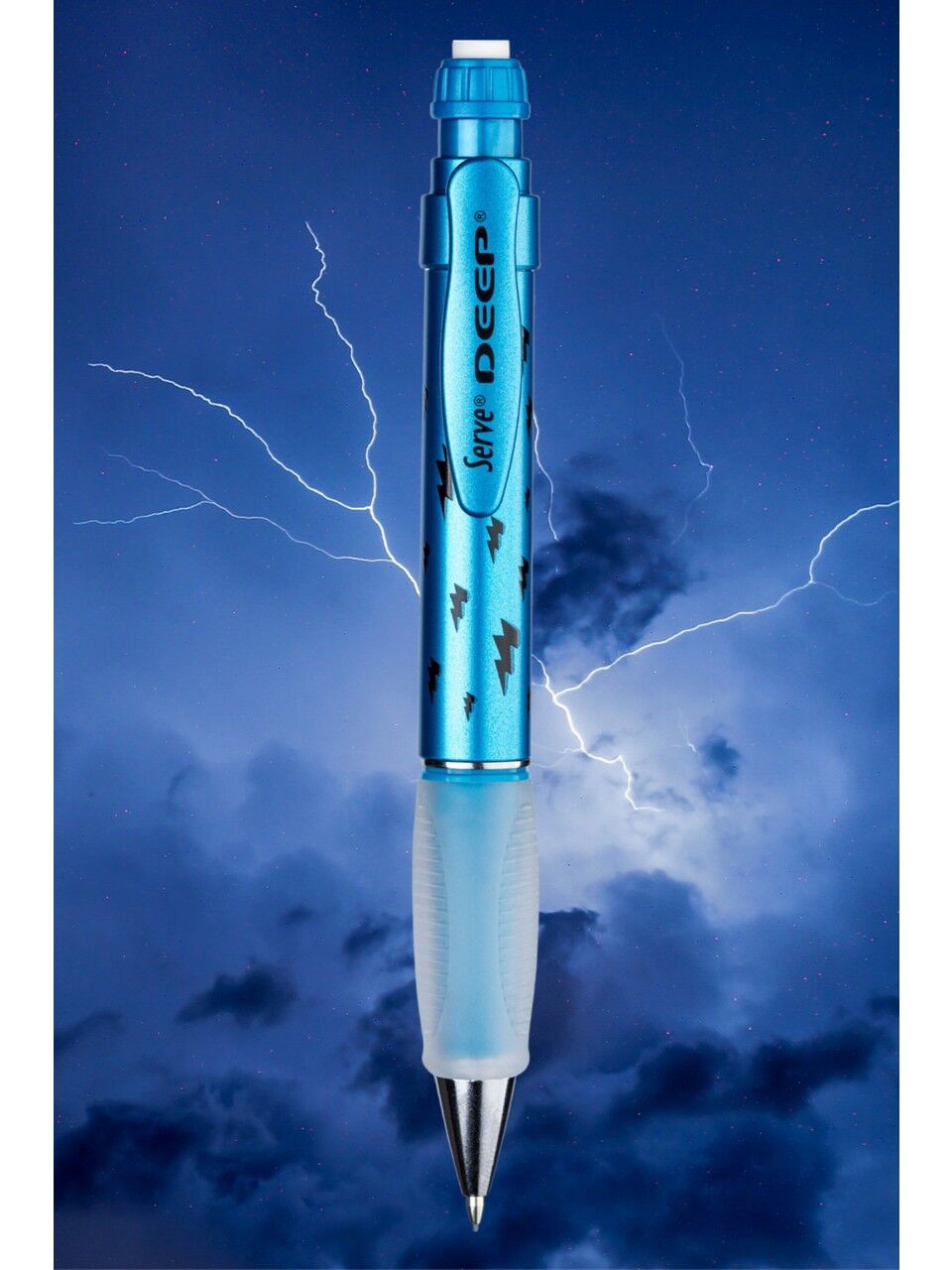 Serve Deep Mekanik Kurşun Kalem 07 Mm Desenli Metalik Mavi