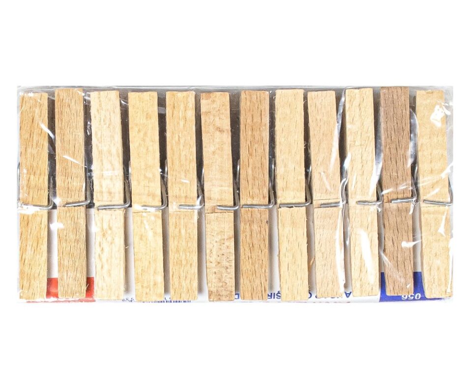 Emin İş Eğitimi Büyük Naturel Ahşap Mandal 24 Lü