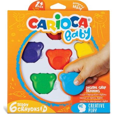 Carioca Teddy Bebek Crayons 6 Lı +1 Yaş