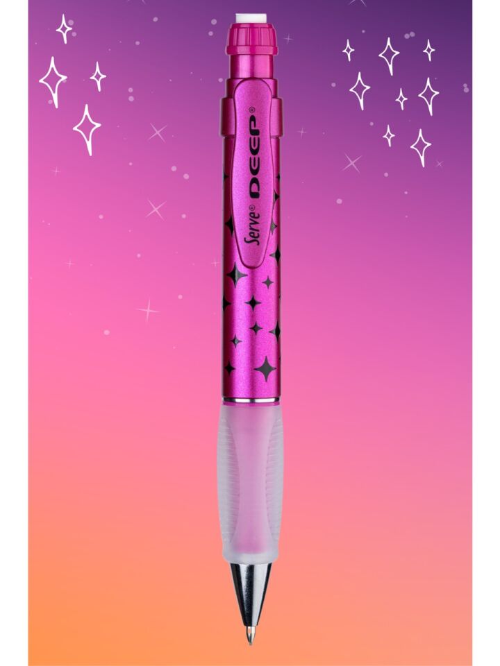 Serve Deep Mekanik Kurşun Kalem 07 Mm Desenli Metalik Pembe