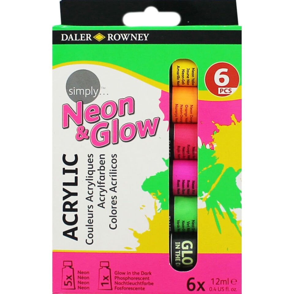 Daler Rowney Simply Akrilik Boya Neon 6x12 Ml Set