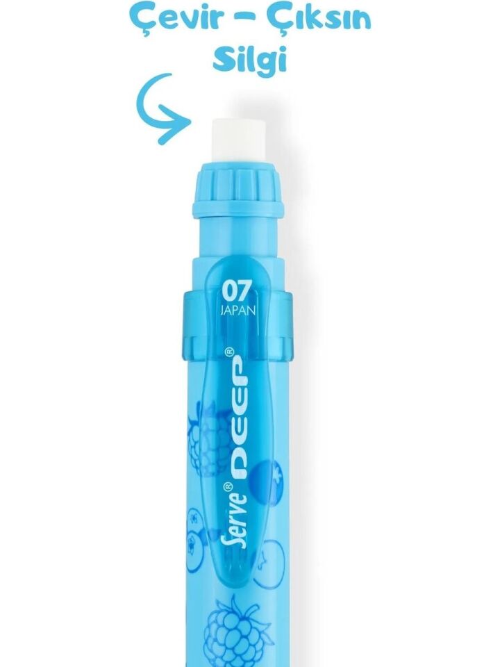 Serve Deep Mekanik Kurşun Kalem 0.7 Mm Fos Mavi Böğürtler