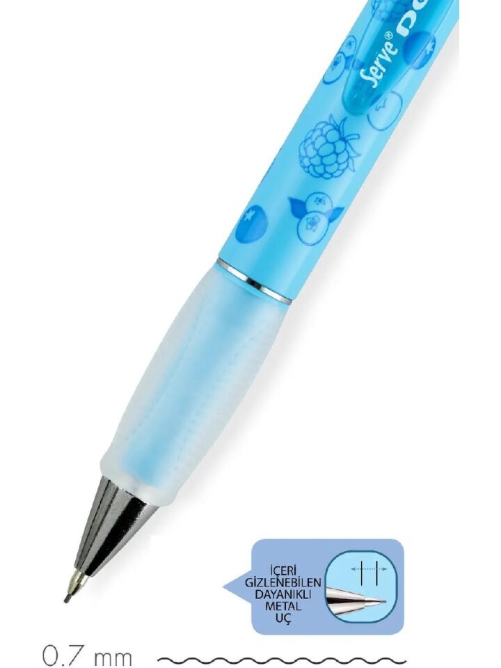 Serve Deep Mekanik Kurşun Kalem 0.7 Mm Fos Mavi Böğürtler