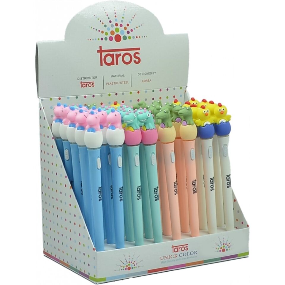 Taros Unick Color Yumurta Hayvanlar Işıklı Jel Kalem