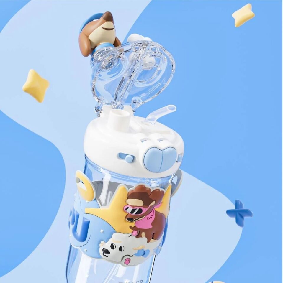 Diller 580 Ml Boyun Askılı Tritan Su  Matara Kemikli Köpek
