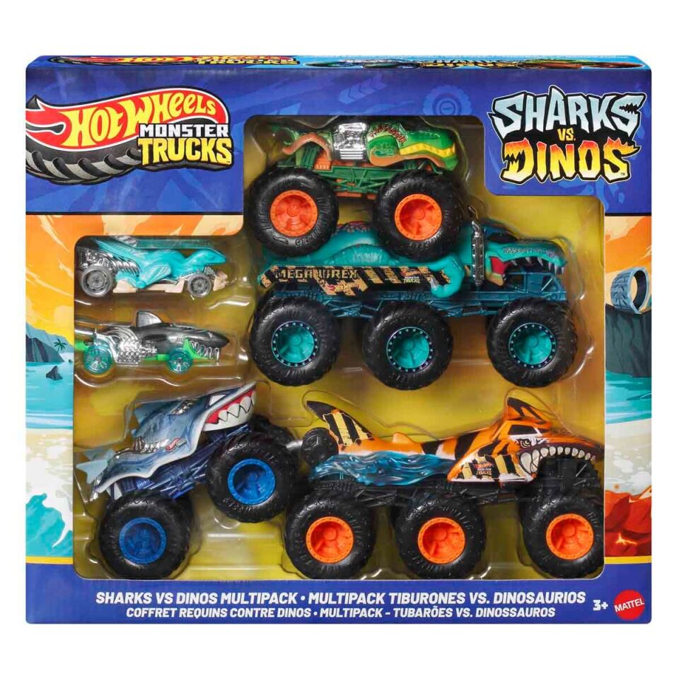 Mlt Hot Wheels Monster Trucks Shark Dinos Araçalar Paketi