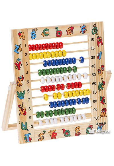 Bu-Bu Ahşap Abaküs Desenli 24,2x21,5Cm