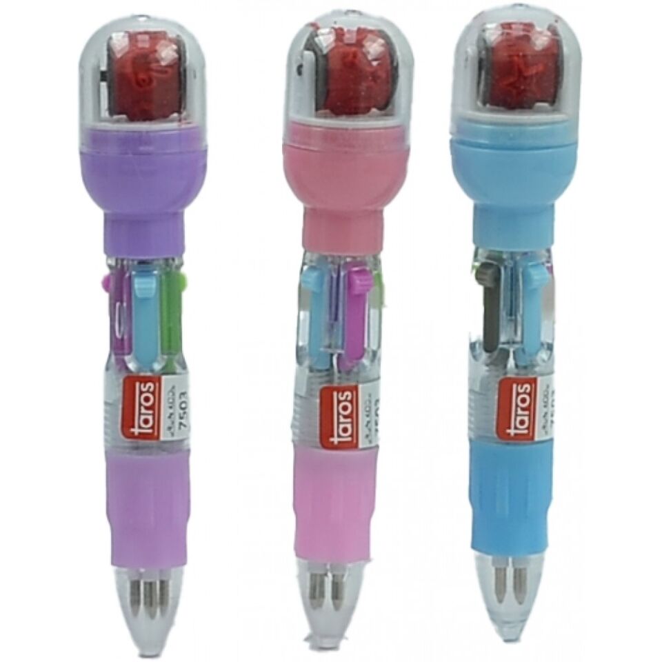 Taros Unick Color Pastel Mühürlü Kısa Çoklu Tükenmez Kalem
