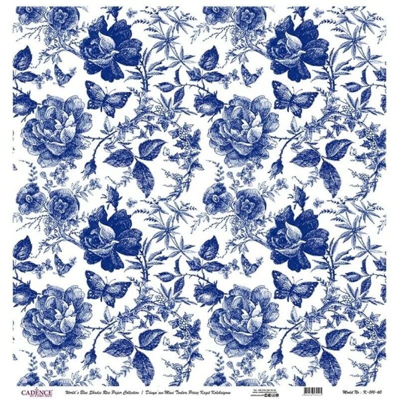 Cadence Dünyanın Mavi Tonları Pirinç Koleksiyon Beyaz Zemin K-010 30x30