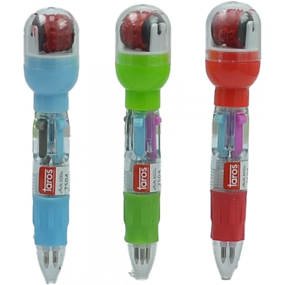 Taros Unick Color Full Color Mühürlü Kısa Çoklu Tükenmez Kalem