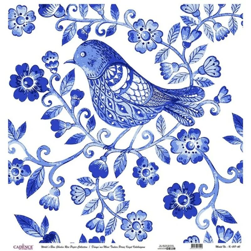 Cadence Dünyanın Mavi Tonları Pirinç Koleksiyon Beyaz Zemin K-017 30x30