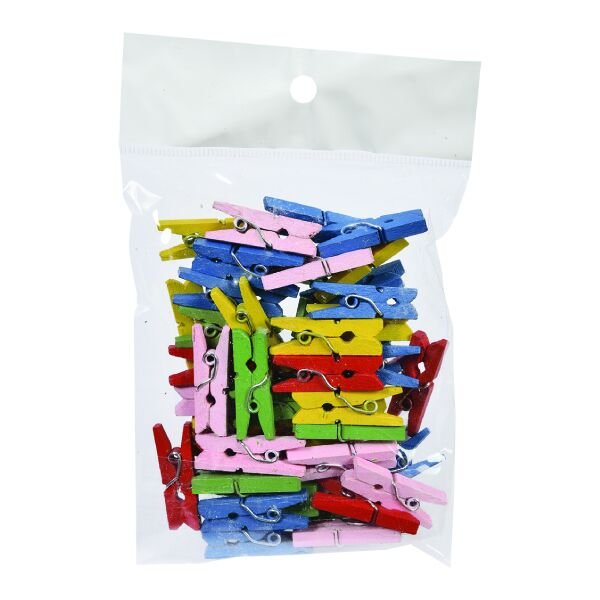 Südor Ahşap Mandal Küçük Renkli 2,5 Cm 30 Lu