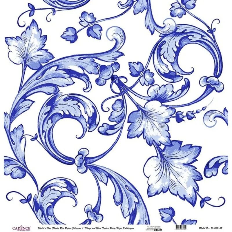 Cadence Dünyanın Mavi Tonları Pirinç Koleksiyon Beyaz Zemin K-028 30x30