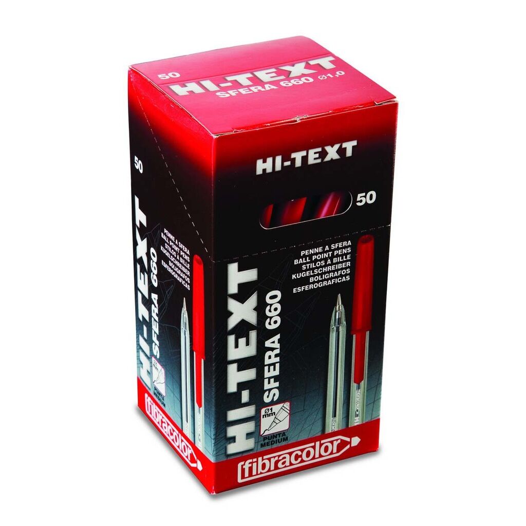 Hi-Text Tükenmez Kalem Kırmızı 1 Mm 50'Li
