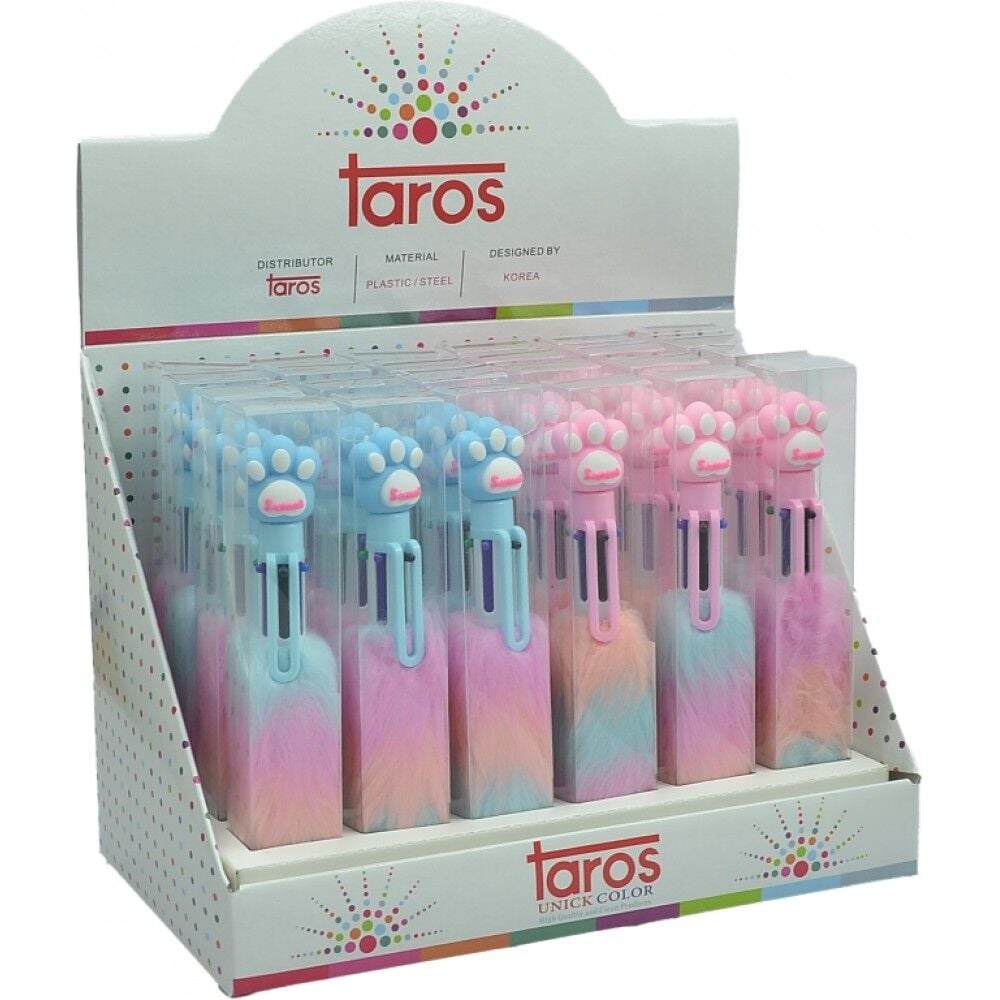 Taros Unick Color Pvc Kutu Pati Çoklu Peluş Tükenmez Kalem