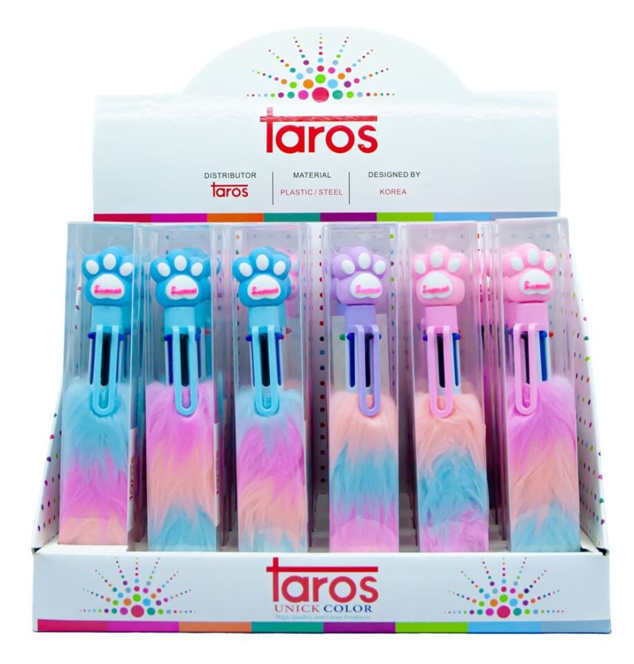 Taros Unick Color Pvc Kutu Pati Çoklu Peluş Tükenmez Kalem