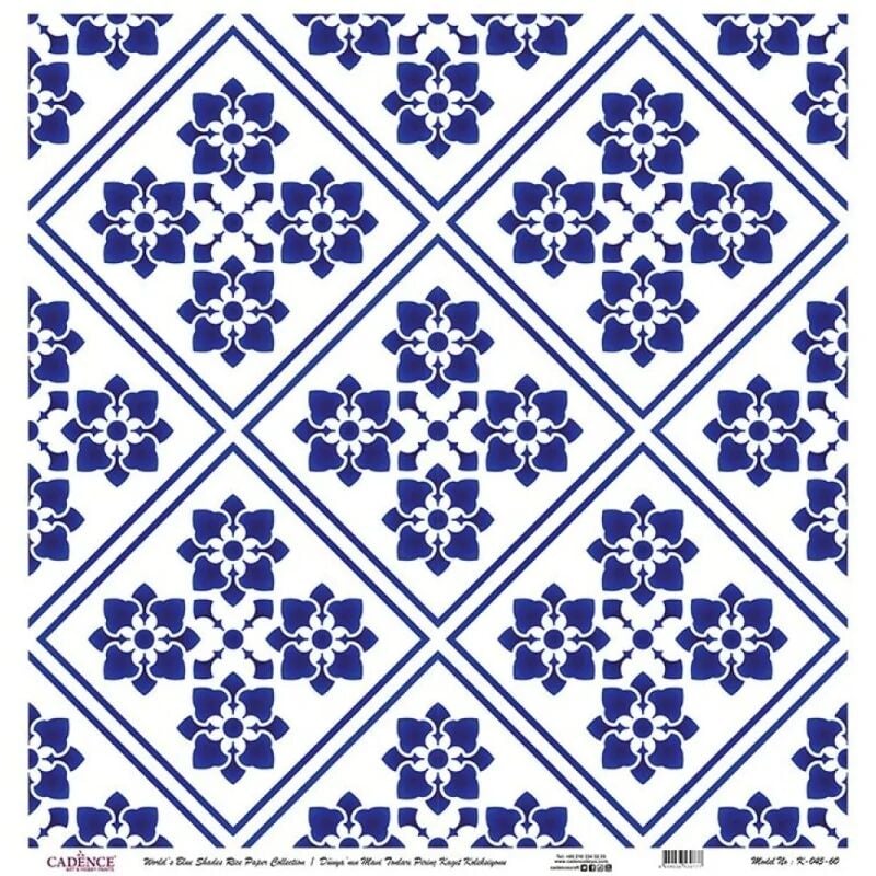 Cadence Dünyanın Mavi Tonları Pirinç Koleksiyon Beyaz Zemin K-045 30x30