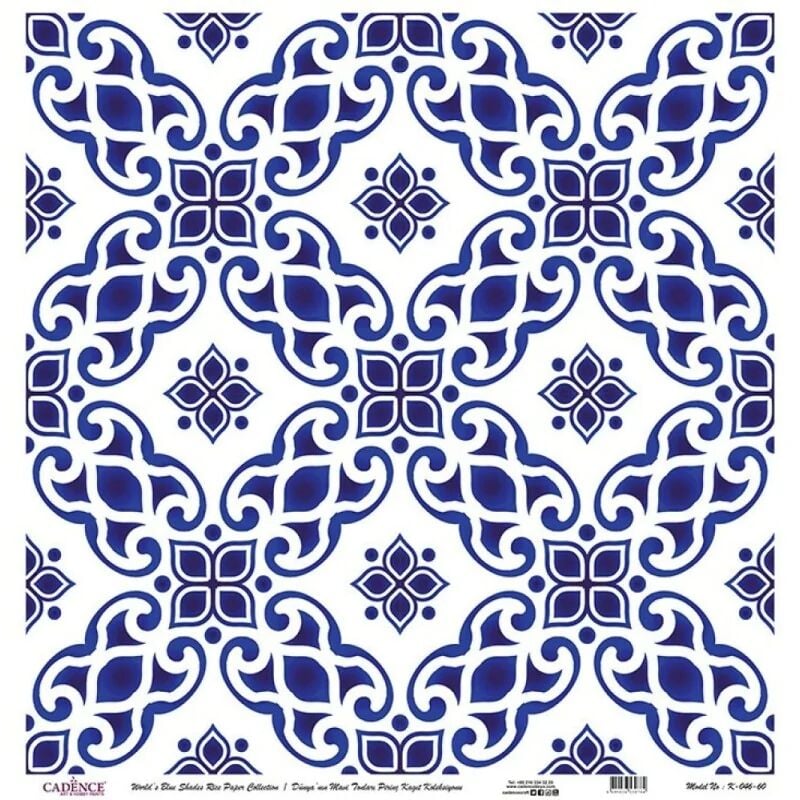 Cadence Dünyanın Mavi Tonları Pirinç Koleksiyon Beyaz Zemin K-046 30x30