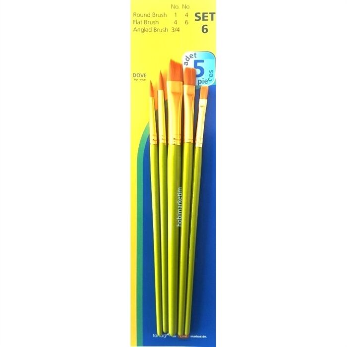 Fanart Academy Seri 500 Sentetik Kıllı Fırça Seti No 6 5 li