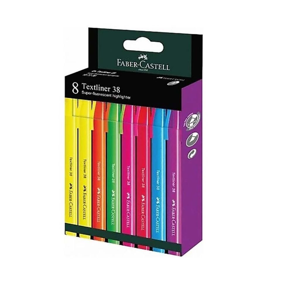 Faber-Castell Fosforlu Kalem 38 Neon 8 Li Paket