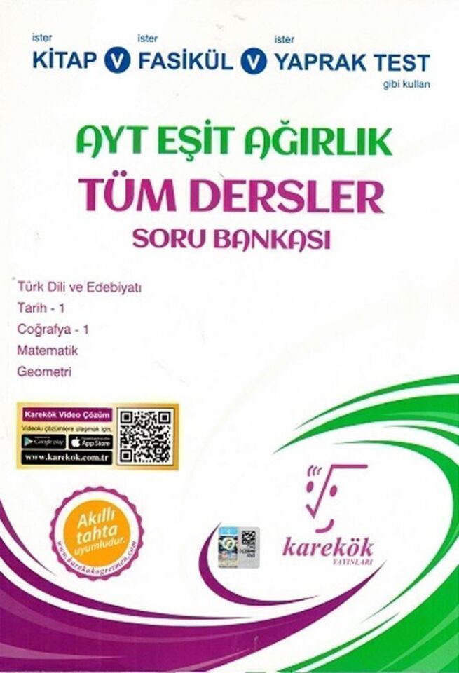 Karekök Ayt Tüm Dersler Eşit Ağırlık Soru Bankası