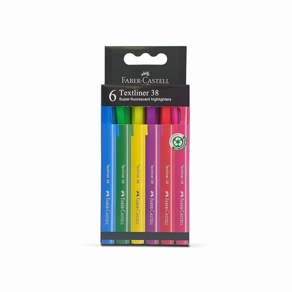 Faber-Castell Fosforlu Kalem 38 Pastel 6 Lı Paket