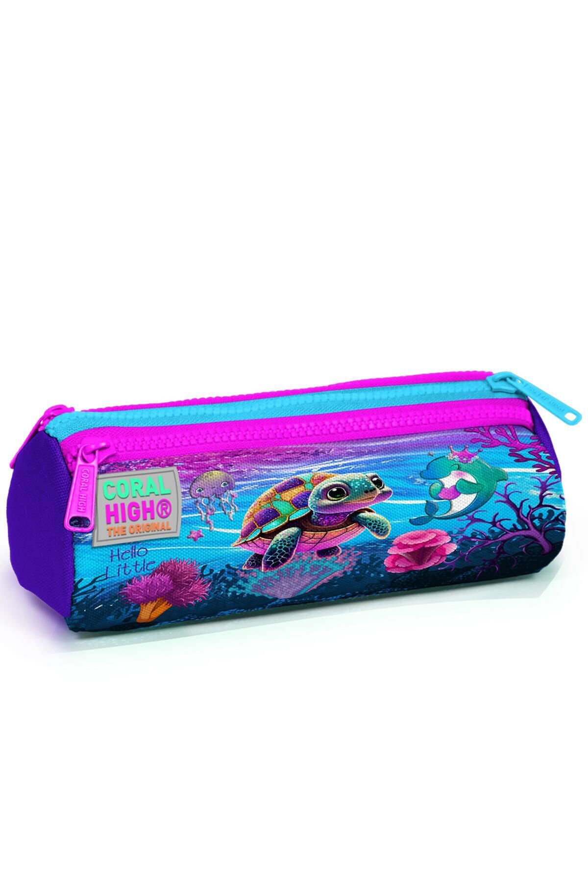 Yaygan Coral High Kalem Çanta Üç Bölmeli 22056