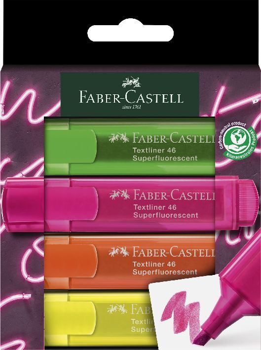 Faber-Castell Fosforlu Kalem 46 Şeffaf Genz 4 Lü