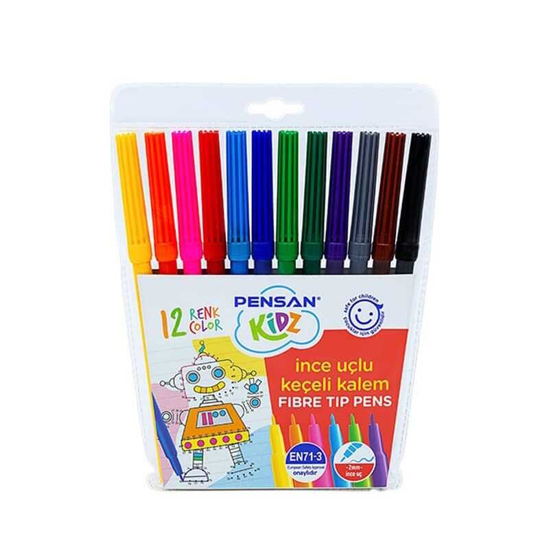 Pensan Kidz 5000 12 Renk İnce Uçlu Keçeli Kalem
