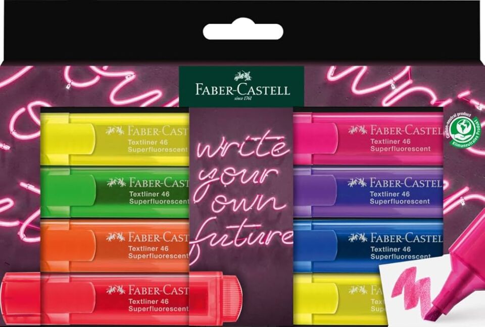 Faber-Castell Fosforlu Kalem 46 Şeffaf Genz 8 Li