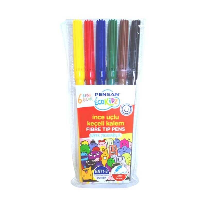 Pensan Kidz 5000 6 Renk İnce Uçlu Keçeli Kalem
