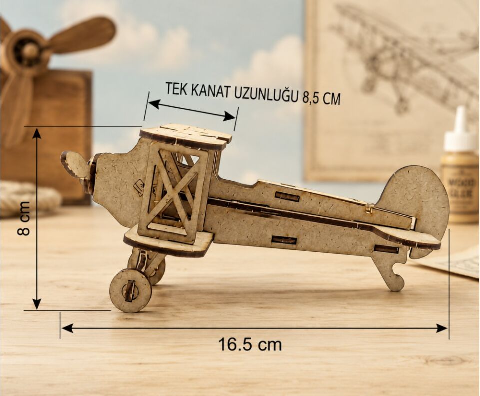 Emin İş Eğitimi 3D Uçak Ahşap Maket