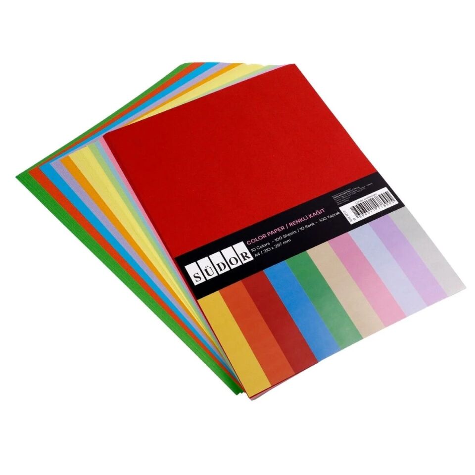 Südor A4 Renkli Kağıt 100 Lu 10 Renk