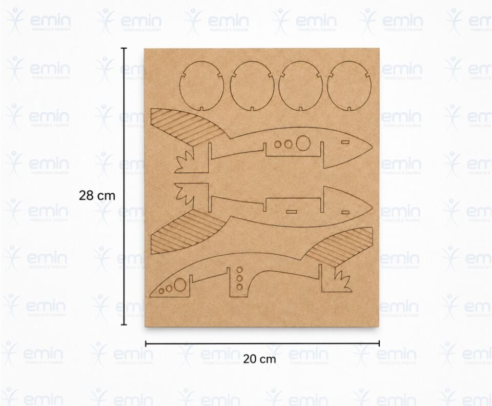 Emin İş Eğitimi 3D Roket Ahşap Maket