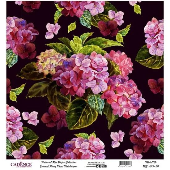 Cadence Evrensel Pirinç Kağıt Koleksiyon Siyah Zemin Uc-018 30x30